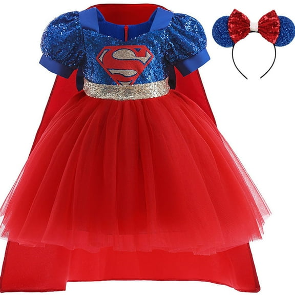Toddler Kids Superhero Princess Tutu Dress For Little Girls Movies Cosplay Costumes