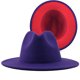 thumbnail image 1 of Sombrero de copa de lana de color exterior, color camello interior, sombrero rojo estilo jazz, sombrero de fieltro de cachemira, 1 of 6