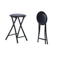 thumbnail image 4 of Homy Casa 2-Pack Folding Round Stool Chairs for Kitchen, Party, or Extra Seating, Black, 4 of 8