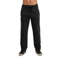 thumbnail image 2 of Sweatpants - Men's Active Stretch Open Bottom Terry Sweatpants with Pockets XL, Black, 2 of 3