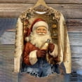 thumbnail image 2 of Lorytime Womens Christmas Sweatshirts Santa Claus Print Shirt Crew Neck Long Sleeve Pullover Loose Tops for Festive, 2 of 4
