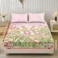 thumbnail image 2 of Jiueut Rabbit Easter Egg Tulip Print Twin XL Size Bed Sheet Set of 3, Easy to Clean Bedroom Sheet Set with 9.8 inches Deep Pocket 2 Pieces Soft Pillow Case for Women Men, Easter's Day Decor, 2 of 7