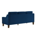 thumbnail image 4 of Miekor Furniture Modern 3 Piece seat Sofa Couch with Scooped Armrest/Wood legs,Upholstered Velvet 3-seat Sofa with Removable Cushions for Livingrooom Bedroom,Navy W4US3471, 4 of 9