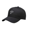 thumbnail image 1 of Baseball Cap Embroidered Pattern Adjustable Belt Outdoor Activities Black Moisture Wicking 1Pcs, 1 of 2