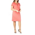thumbnail image 3 of 24/7 Comfort Apparel Women's Plus Size Short Sleeve V Neck Faux Wrap Dress, 3 of 4