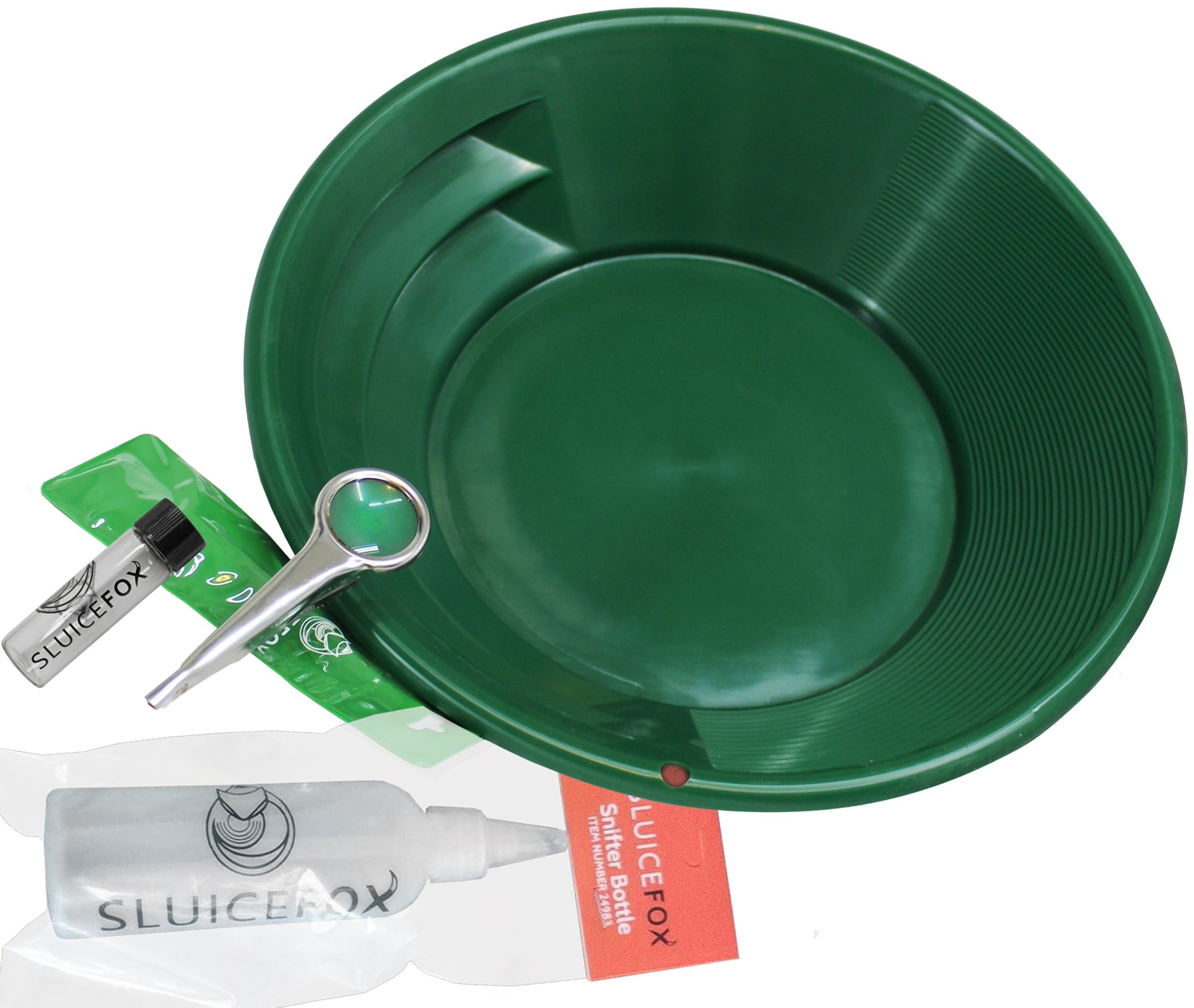 Sluice Fox Gold Panning Starter Kit for kids or adults; Gold Snuffer