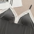 thumbnail image 4 of BLVB Women Cozy Pajama Set Lace Trim Lounge Pj Set V Neck Sleeveless Tank Tops with Shorts Sleepwear Nightwear, 4 of 4