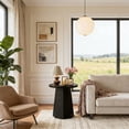 thumbnail image 2 of Fnova Farmhouse Round End Table, Wooden Side Table with Octagonal Base, Nightstand Pedestal Accent Furniture for Living Room, Bedroom, 2 of 13