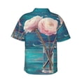 thumbnail image 3 of Bixox Men's Hawaiian Shirts Men's Flowers in Glass Vase Print Short-Sleeve Shirt-Small, 3 of 8