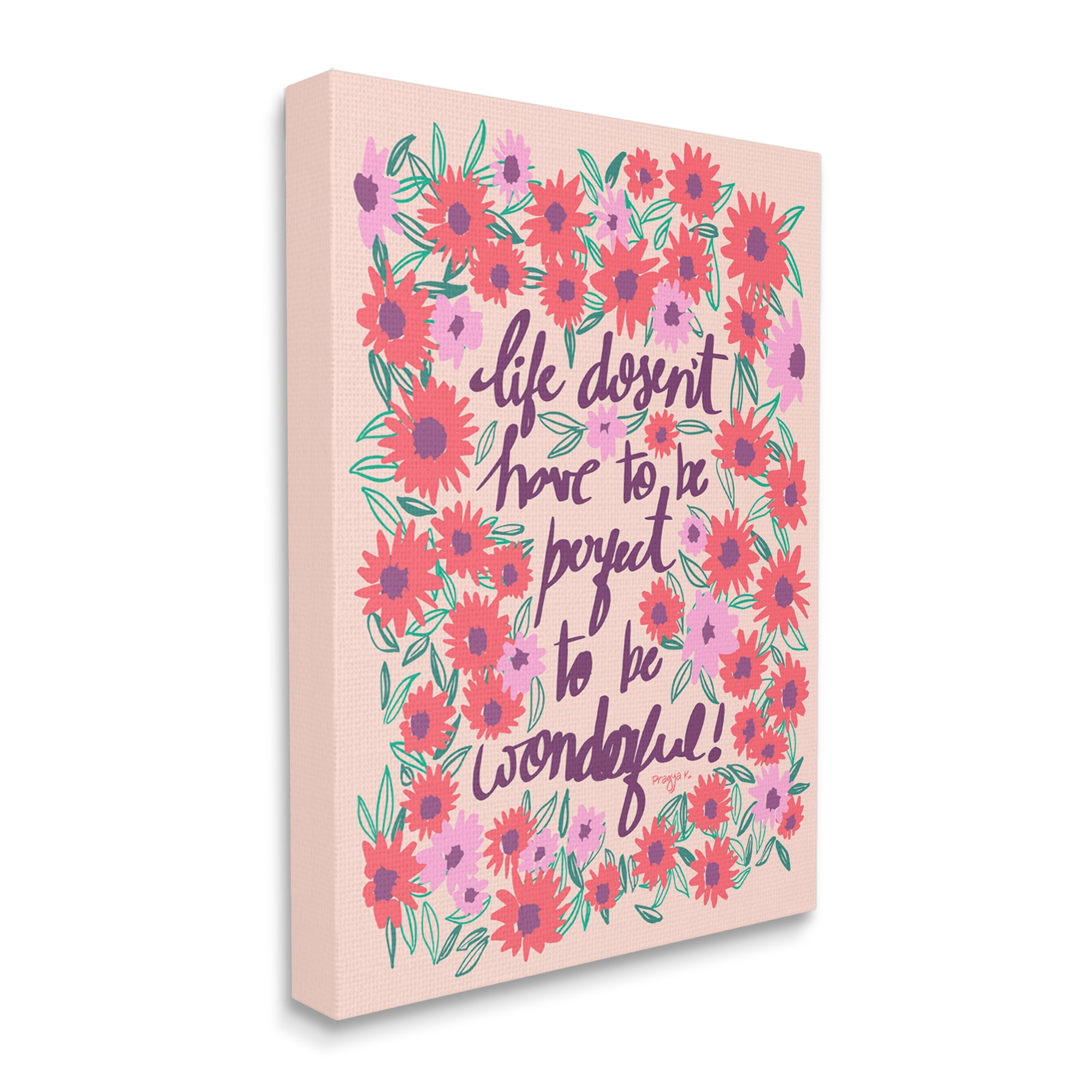 Stupell Industries Uplifting Floral Phrase Botanical & Floral Painting Gallery Wrapped Canvas Art Print Wall Art, 36 x 48