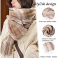 thumbnail image 2 of Bufanda de tartán para mujer - Bufandas de manta a cuadros de invierno Bufandas largas, suaves y cálidas a cuadros escoceses Bufandas de lana para mujer Chal con borlas de hilado Regalo de Navidad, 2 of 4