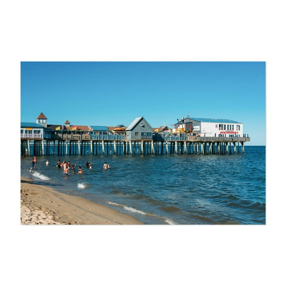 Old Orchard Beach Pier 02 - Old Orchard Beach Maine Photography Unframed Wall Art Print 5 x 7 inches