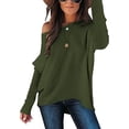 thumbnail image 4 of Fangasis Women Pullover Knitted Jumper Top Long Sleeve Knit Tops Ladies Loose Tunic Blouse Knitwear Holiday Green S, 4 of 6