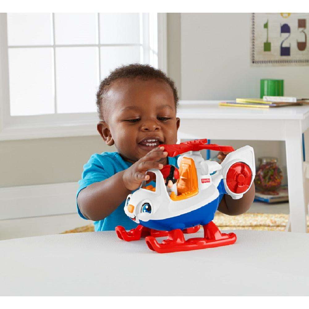 Fisher Price Little People Travel Toy Helicopter with Small Vehicle Pilot Figure Walmart