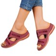 thumbnail image 7 of CAIXIA Floral Sandals Women's Summer Platform Slide Sandals Open Toe Breathable Hollow Out Casual Shoes With Thick Sole,Red, 7 of 7