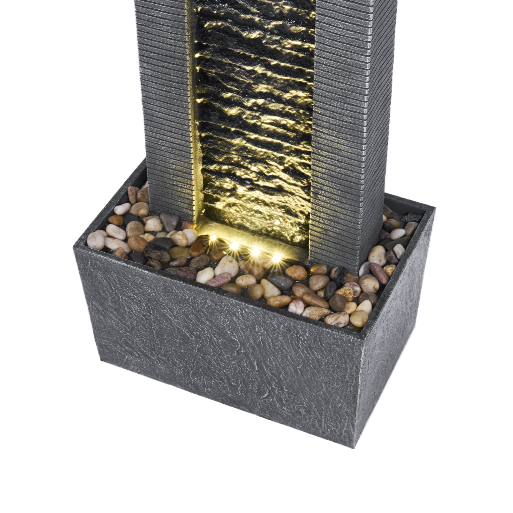 Teamson Home Demeter LED Waterfall Fountain, 29" LED Garden & Patio Water Feature