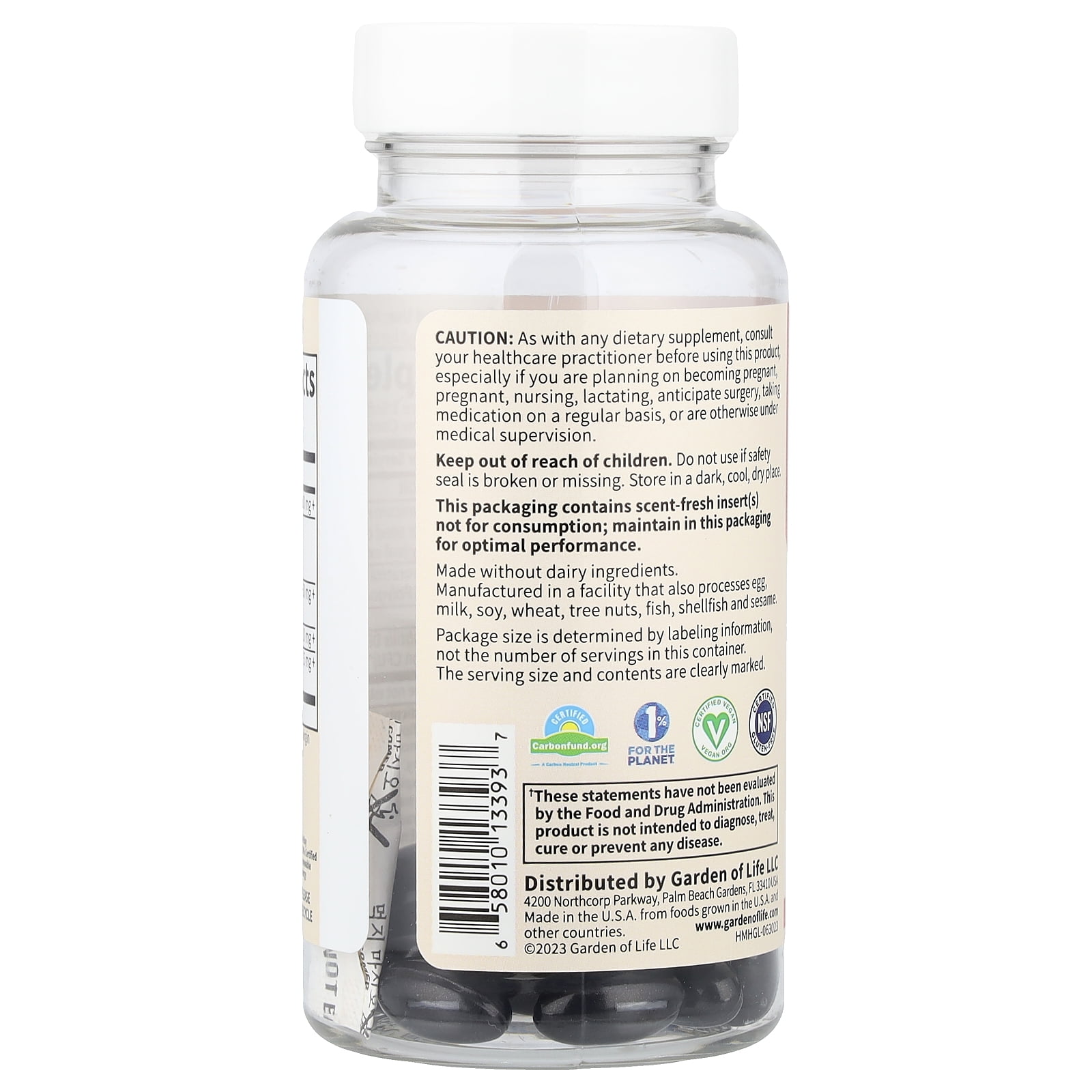 Garden of Life Herbals Menopause + Hair Growth 30 Vegan Softgels