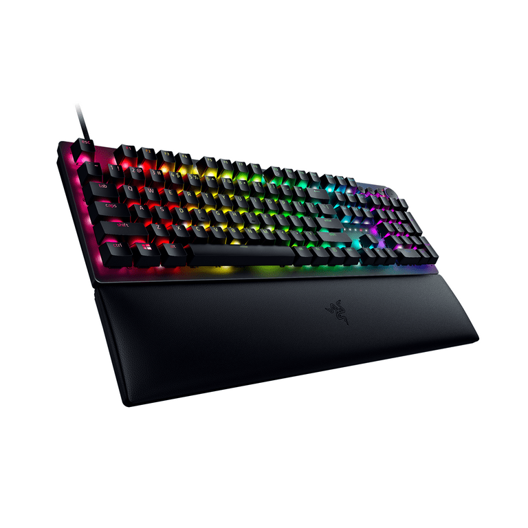 Razer Huntsman V2 Wired Optical Clicky Switch Gaming Keyboard for PC,  Chroma RGB, Wrist Rest, Black