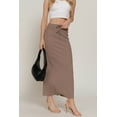 thumbnail image 5 of Women's Adjustable Drawstring Texture Knit Long Skirt Stretch Solid Maxi Style, 5 of 5