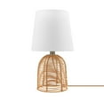 thumbnail image 1 of 14" Rattan Base Table Lamp with White Linen Shade, 1 of 6