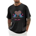 thumbnail image 1 of Camisas de Manga Larga para Hombres Imprimir Casual Cuello Redondo Blusa de Manga Corta, Camisas de Lino para Hombres, 1 of 1