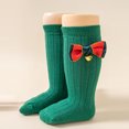 thumbnail image 4 of Lilgiuy Christmas Socks for Newborn Infants Girls Tube Ruffled Long Stockings with Bow Knot Toddlers Warm School (Green, 2-4 Years), 4 of 4