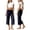 Navy, variant on Women's Casual Wide Leg Cropped Pants Low Rise Fold Over Stretch Gaucho Pants for Summer Beach Holiday Streetwear,Pink S