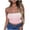 Pink, variant on Gradient Color Printed Bandeau Bra Ruffled Sleeveless Top Elastic Solid Color Strapless Daily Bralette (Women's or Women's Plus)