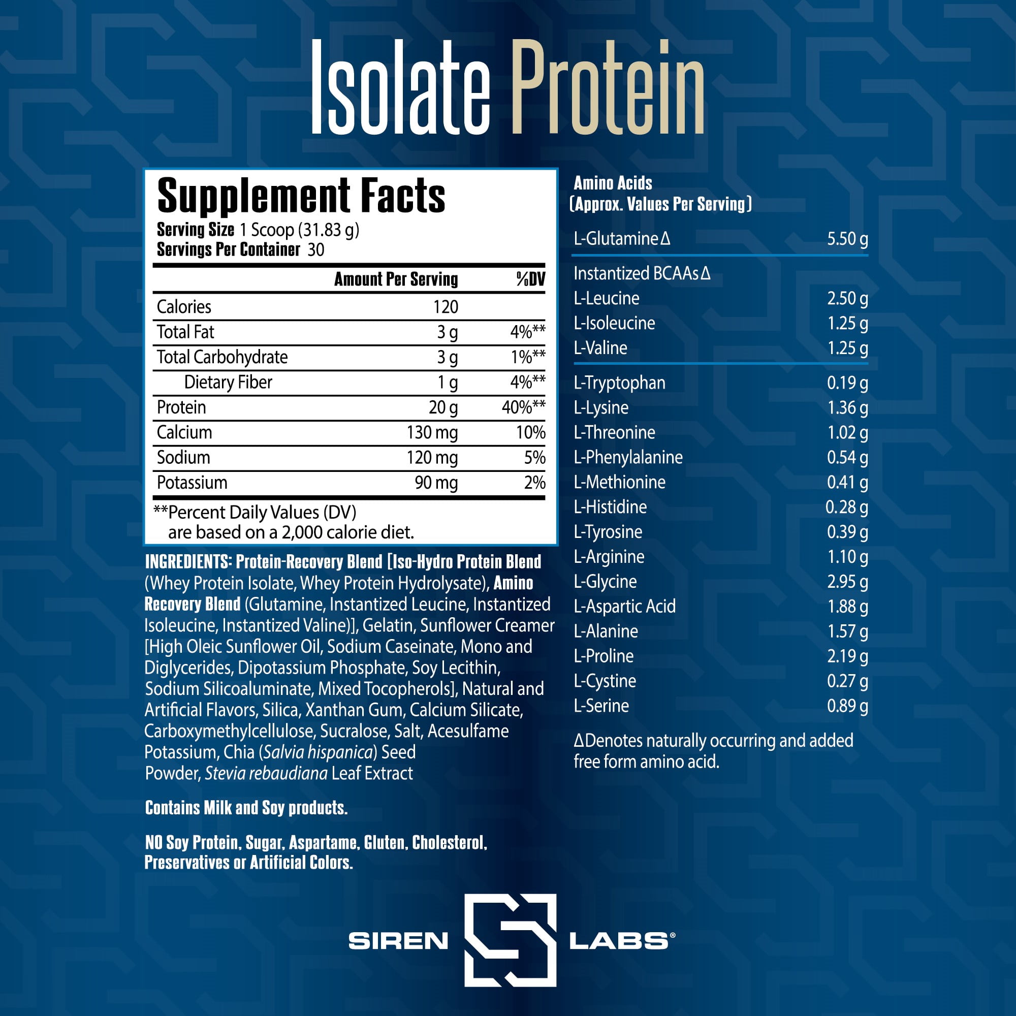 Siren Labs Isolate Premium Whey Protein Powder-Keto Friendly- Isolate and Hydrolysate with Amino Acids including Glutamine for Lean Muscle Growth and Recovery - Vanilla Ice Cream (30 Servings)