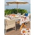 thumbnail image 4 of Outdoor Tablecloth with Umbrella Hole and Zipper, Orange Yellow Fall Rectangle Table Cloth 60x102 Inch Waterproof Tablecloth, Thanksgiving Pumpkins Botanical Floral Picnic Table Cover for Patio, 4 of 7