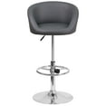 thumbnail image 6 of Flash Furniture Contemporary Gray Vinyl Adjustable Height Barstool with Barrel Back and Chrome Base, 6 of 6