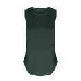 thumbnail image 4 of Homenesgenics Tank Tops for Women under $5 Women's Classic Round Neck Collar Solid Color Sleeveless T-Shirt Tank Blouse Green L, 4 of 4
