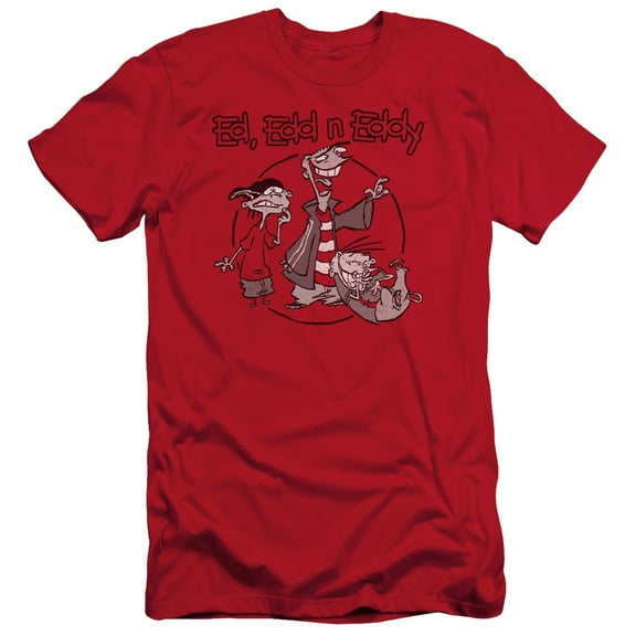 Ed Edd N Eddy Gang S/S Adult 30/1 T-Shirt Red