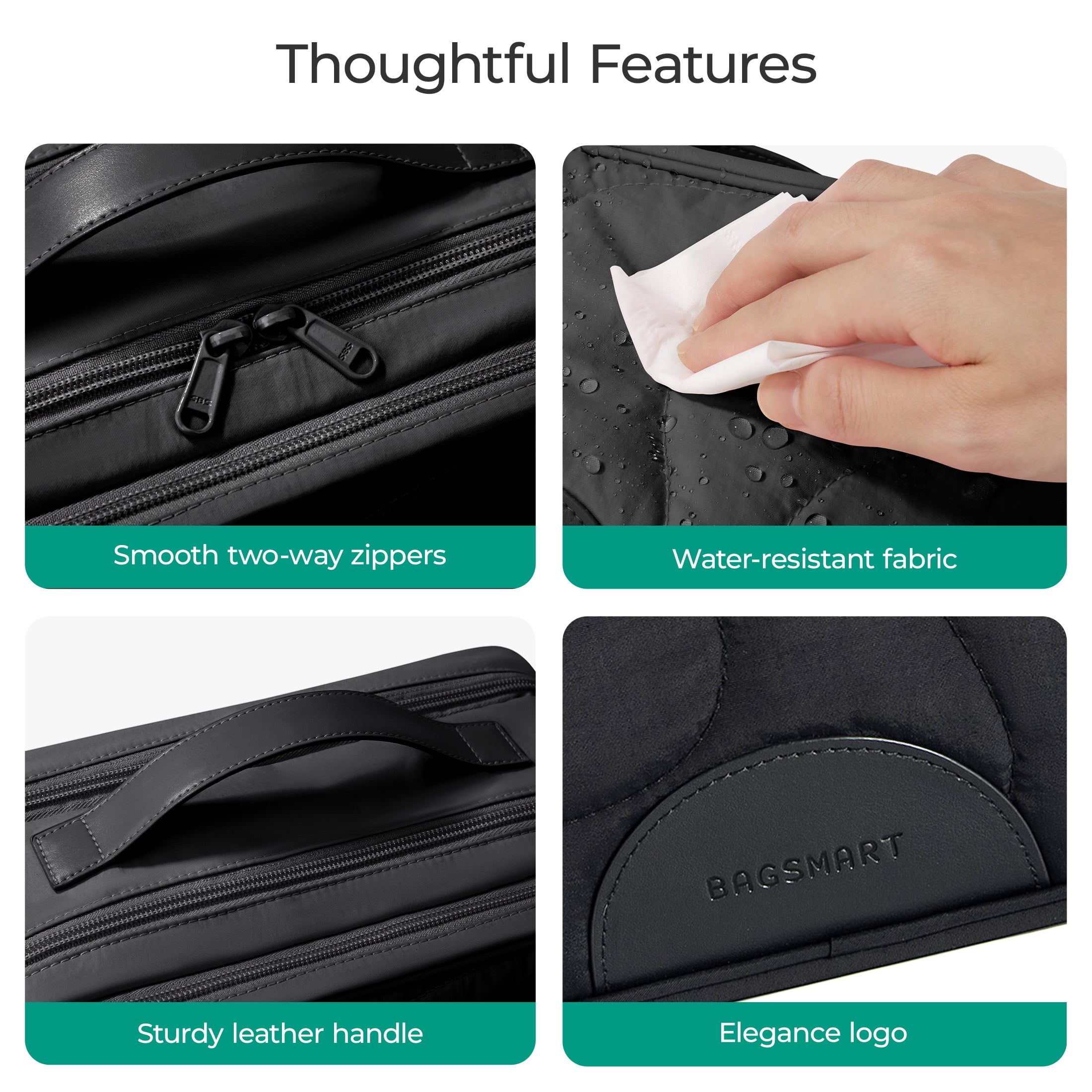 Bagsmart Unisex Large Capacity Toiletry Bag, Travel and Organizer Makeup Cosmetic Bag with Handle for Your Essentials, Men and Women, Tan