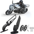 thumbnail image 1 of 2Pcs Modified Motorcycle Rear view Mirrors With Mount Accessories, Black Universal Angle Adjustable Motorcycle Mirror compatible Ninja Compatible with Street Dirt Bike Scooter Moped Cruiser ATV_Speci…, 1 of 5