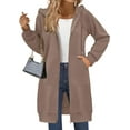 thumbnail image 2 of CAILDANL Women's Zip Up Hoodies Long Sleeve Long Tunic Sweatshirts Oversized Fleece Casual 2025 Fall Jacket Coat with Pocket, 2 of 2