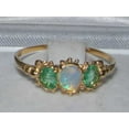 thumbnail image 3 of LBG British Made 9k Yellow Gold Womens Ring Natural Opal & Emerald Anniversary Ring - 33 size options - Size 7.5, 3 of 6