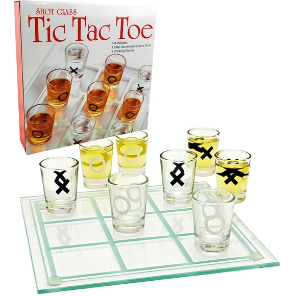 Juego para beber Matty's Toy Stop Tic-Tac-Toe con 9 vasos de chupito