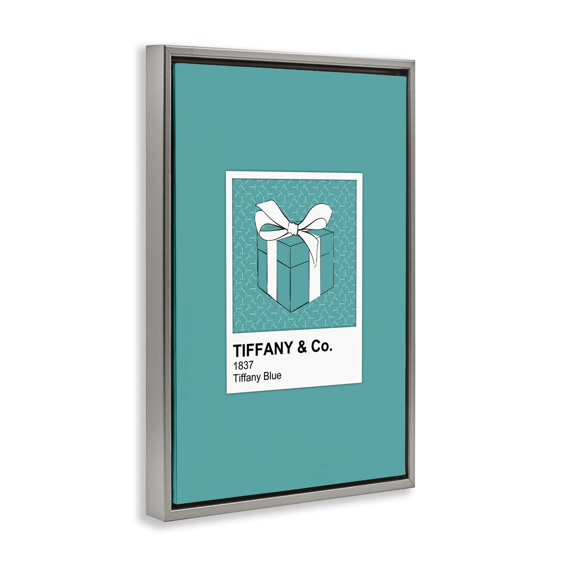 Stupell Industries Classic Blue Jewelry Box Gray Framed Floater Canvas Wall Art, design by Martina Pavlova