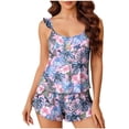 thumbnail image 2 of SwiftWear Women's Cute Ruffle Adjustable Camisole & Shorts Pajama Set Loungewear with Elastic Waist Soft Stretch Sleepwear, 2 of 6