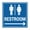 Blue, variant on Square Restroom Sign (Lt Gray) - Small