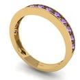 thumbnail image 2 of 0.39 ctw Wedding Band for Women - 14K Yellow Gold Simulated Alexandrite Stackable Eternity Ring, 2 of 6