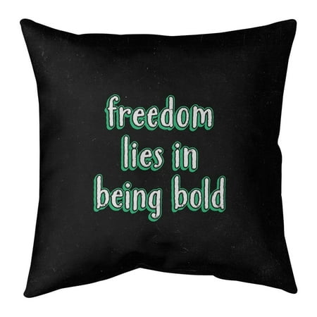 UPC: 0670507572210 | ArtVerse Quotes Be Bold Inspirational Quote Chalkboard Style Pillow-Cotton Twill 14 x 14 Medium