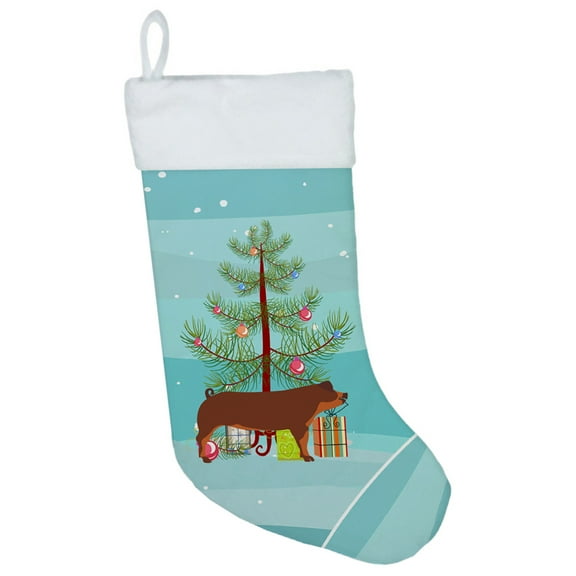 Carolines Treasures BB9309CS Duroc Pig Christmas Christmas Stocking  Large multicolor