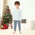 thumbnail image 4 of SUXIAN Christmas Outfit Plaid Two Piece for Boys Family Matching Photo Outfits Cozy Soft Long Sleeve Top and Pants #4_White 3-4 Years, 4 of 7