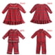 thumbnail image 2 of Conjuntos de pijamas de franela a juego para toda la familia, para Navidad, para niños y niñas, con volantes, de encaje blanco y rojo, de manga larga, con botones para bebés, 2 of 5