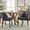 Blue, variant on Vknow Wooden Dining Chairs, Linen Upholstered Dining Room Chairs with Solid Rubberwood Legs, Set of 2, Gray