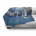 thumbnail image 2 of Sailboat Soft Flannel Fleece Blanket, Sailing After a Storm Transportation Colorful Outdoors Hobby Cloudscape, Cozy Plush for Indoor and Outdoor Use, 50" x 60", Blue Grey Blue White, by Ambesonne, 2 of 5