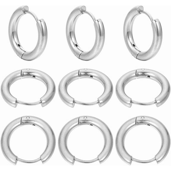 1 Box 24Pcs 12 Pairs Huggie Hoops Leverback Earring Hooks Stainless Steel Hoop Earrings 14mm Round Lever Back Earring Findings Hypoallergenic Leverback Earwires for Jewelry Making Supplies