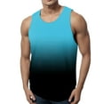 thumbnail image 2 of Linfrsh Tank Tops for Men Big and Tall,2025 Men's Sleeveless Shirt Quick Dry Workout Shirt Gym Muscle Athletic Beach Tank Top Blue,M, 2 of 4